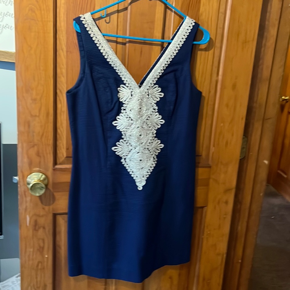 Beautiful blue and gold lily dress